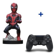 PlayStation Pack: PS4 DualShock 4.0 V2 Controller Jet Black + Spider -Man 2020 Figur - Utsökt spelkontrollsupport