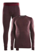 MERINO 180 SET M RHUBARB MELANGE