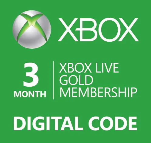 Xbox LIVE Prepaid 3 Month Gold Membership Card.