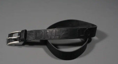 Skärp All Over Embossed Svart 100 cm