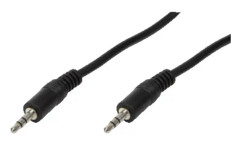 LogiLink 3.5mm - 3.5mm, 0.2m, 3,5mm, Hankoppling, 3,5mm, Hankoppling, 0,2 m, Svart