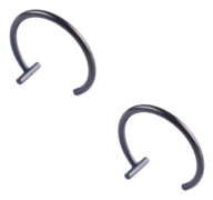 2-pack Fake Läpp Piercing utan Hål Fake Läppring – Svart