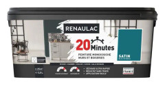 RENAULAC Interiör enfärgad färg 20 minuter väggar och träarbete - 2,5L - 25 m² - Bensinblå Satin