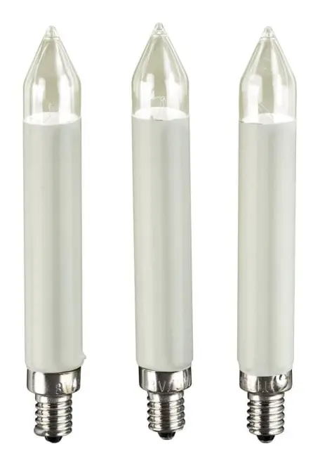 Hellum Schaftkerze 23V, Elfenben, 3 lamp(or), E10, 3 W