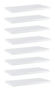 vidaXL Hyllplan 8 st vit högglans 40x20x1,5 cm spånskiva