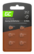 Green Cell 6x Batteri för hörapparater Typ 312 / P312