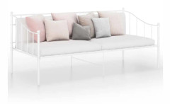 Sängram bäddsoffa vit metall 90x200 cm