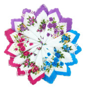 Vintage stil blommor bomull fyrkantig blommig halsduk näsduk