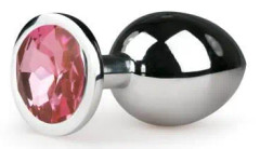 Metal Butt Plug No. 2 - Silver/Pink