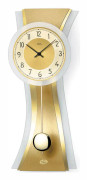 Wall Clock AMS 7267, Quartz, Gold, Analogue, Modern