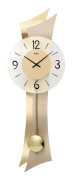 Wall Clock AMS 7427, Quartz, Gold, Analogue, Modern