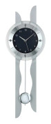 Wall Clock AMS 5243, Quartz, Black, Analogue, Modern