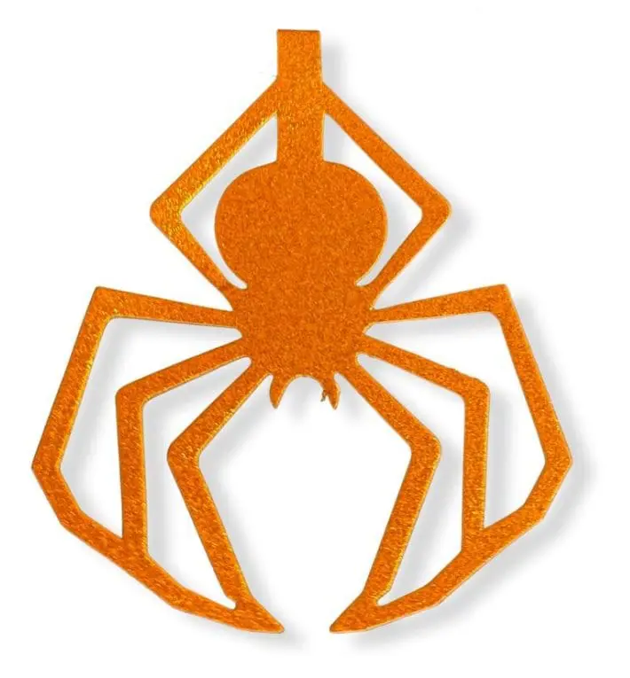 Girlang för halloween med glittriga spindlar i orange
