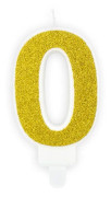 0, glittrigt sifferljus (guld - PD)