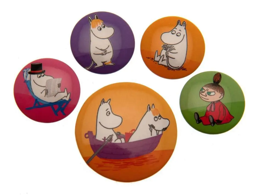 Moomin Set med knappar och märken (6 st)