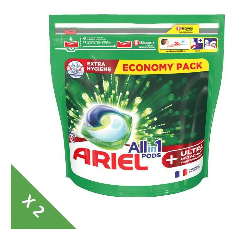 [Batch of 2] ARIEL Allin1 Pods + Ultra Tvätt i kapslar - 50 tvättar