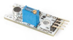 mikrofonljudsensor 44 x 15 x 10 mm stål vit/blå