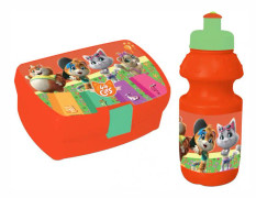 lunchset 44 Katter junior 16 x 11 cm orange 2-delat