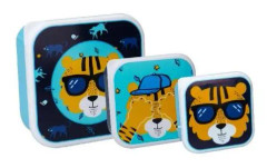 snackbox set tiger boys blue/dark blue 3 bitar
