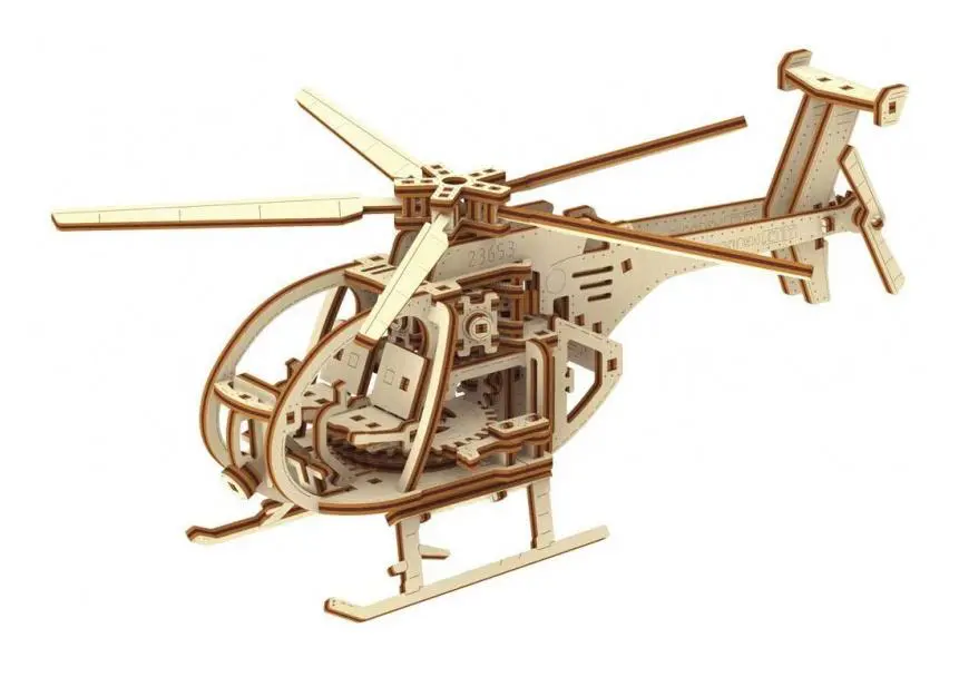 konstruktion helikopter pojkar trä brun 173-del