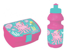 lunchuppsättning 350 ml Octupus tjejer rosa/mintblå 2 delar
