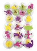 Skumstämplar med handtag - Dia. 4-6 cm - 20 Mixade