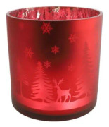 telyshållare Dottie20 cm glasrött/silver
