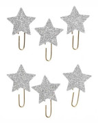 gem med stjärnor glitter silver 30 mm 6 bitar