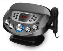 karaoke set med discolight bluetooth 40W silver 3-delat