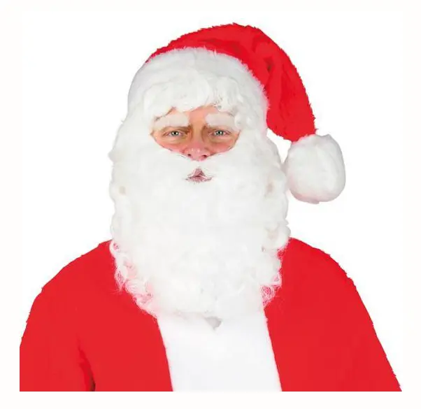 skäggset Santa Polyester vit