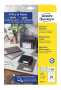 Avery-Zweckform 3474-10 Universaletiketter 70 x 37 mm Papper Vit 240 st Permanent Bläckstråleskrivare, Laser, Laser, fä
