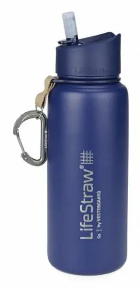 vattenflaska Lifestraw Go rostfritt stål 710 ml grå