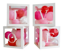 brevkub Love 30 cm papper vit/transparent 4 bitar