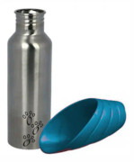 hunddricksflaska 750 ml rostfritt stål silver/svart