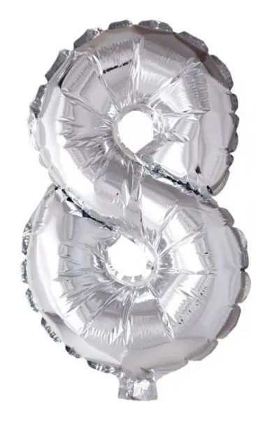 folieballong Nummer 8 102 cm silver