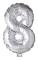 folieballong Nummer 8 102 cm silver