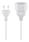Förlängningskabel Europlug, 5 m, vit