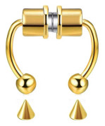 Magnetisk Fake Näsring Septum Näspiercing Guld