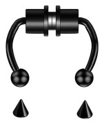 Magnetisk Fake Näsring Septum Näspiercing Svart