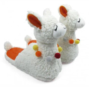 slippers Llama plush unisex white/orange/yellow size 41