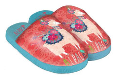 tofflor Alpaca junior polyester blå/röd storlek 34/35
