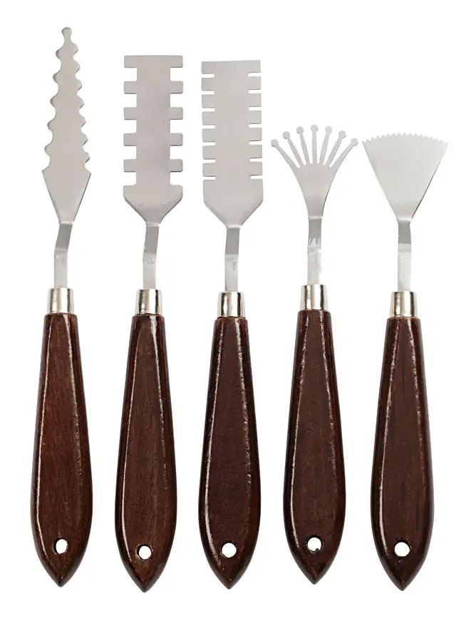 Spatelset - L: 17-21 cm - B: 2-3 cm - 5 mixade