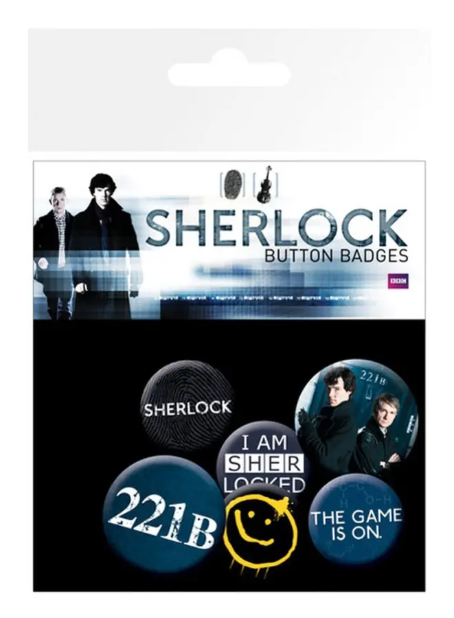 Sherlock Officiell karaktärs knappmärken (paket med 6 st)