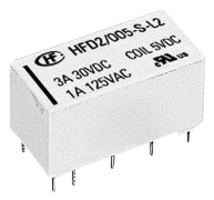 Hongfa HFD2/005-S-D Kretskort-relä 5 V/DC 3 A 2 switch 1 st