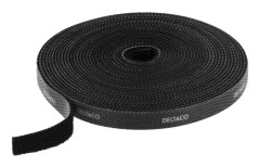 DELTACO Kardborrband, 5m, 9mm, Svart