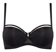 Peekaboo Plunge Balcony Bra - Black