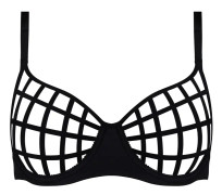 Spider Plunge Balcony Bra - Black