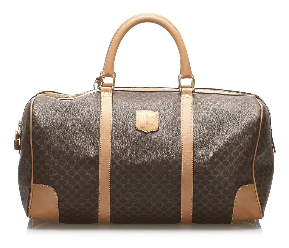 Pre-owned Celine Macadam Travel Bag Brown