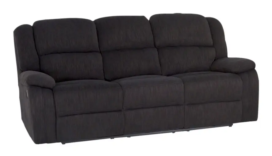 JEROME 3-sits Reclinersoffa Svart