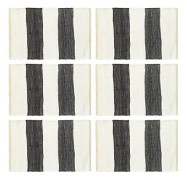 Bordstabletter 6 st chindi randig antracit och vit 30x45 cm Gra